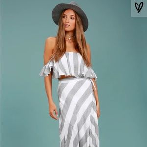 Lulus crop top and maxi skirt set